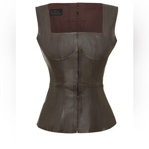 LOL Brown Leather Corset Top
